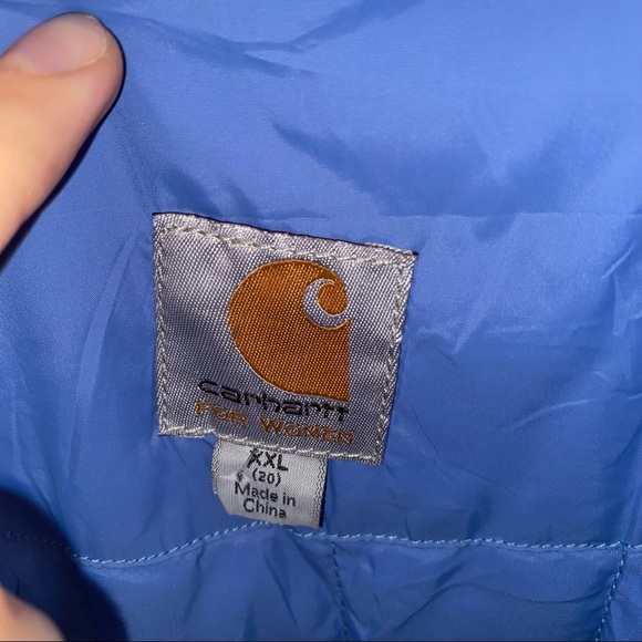 WOMEN’S CARHARTT BLUE ZIP-UP WINDBREAKER JACKET SIZE 2XL - Picture 4 of 8
